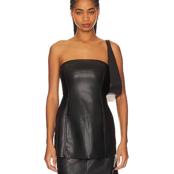 WeWoreWhat Tops - WeWoreWhat Strapless Faux Leather Top - Size 6